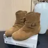Botas Birkenstock Redondas Retro para Mujer con Tacón Oculto 2026 Otoño/Invierno Nuevas Botas Versátiles Arrugadas Apiladas Botines