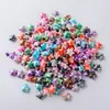 Novas contas de cerâmica coloridas em formato de estrela de cinco pontas para pulseira, colar, brincos DIY tecidos à mão, acessórios de joalheria