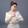 Chal de boda para novia abrigo de manga larga invierno 2018 nuevo vestido de dama de honor piel sintética engrosado cálido Blanco