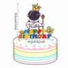 Decoración de Mesa de Postre de Astronauta Enchufe Astronauta Fiesta de Cumpleaños de Astronauta Pastel Enchufe Pegatina de Empuje