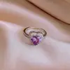 Anel Aberto Coração Zircônia Ultra Brilhante Banhado a Ouro Real 18K Estilo Nicho High-End Joia Vintage Francesa para Mulheres