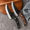 Cuchillo curvo para desollar forjado en acero fino, forja de una sola pieza, cuchillo especial para matar cerdos de matadero, cuchillo para deshuesar y cortar carne, afilado y duradero