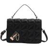 Nova bolsa retrô de cor sólida pequena 2022 moda outono em relevo bolsa mensageiro estilo ocidental rombus simples bolsa feminina portátil