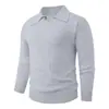 Nuevo suéter casual de otoño e invierno para hombre, elegante top de punto grueso con cuello y mangas largas, suéter base cálido