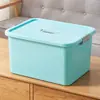 Caja de almacenamiento portátil caja de plástico con tapa para libros bocadillos caja organizadora caja de almacenamiento para ropa juguetes