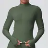 Chaqueta de Manga Larga Sin Costuras con Cuello Alto y Cremallera, Europea y Americana, para Mujer, Ajustada, Secado Rápido, Ropa de Yoga, Top Deportivo para Fitness al Aire Libre