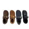 Sapatos Birkenstock de Lã de Ovelha com Cobertura Total para Mulheres, Sapatos Quentes de Algodão com Forro de Lã para Outono e Inverno, Sapatos Mary Jane, Sapatos de Lã de Cordeiro, Mocassins