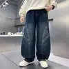Jeans para niño para primavera y otoño 2026 modelo nuevo, ropa de otoño para niños medianos y grandes, pantalones largos holgados de pierna ancha para niño para otoño