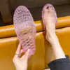 Nuevas Chanclas de Cristal Coreanas para Mujer, Calzado de Verano para Exterior, Sandalias de Playa con Agujeros, Sandalias Caladas, Suela Plana, Versátiles, Modernas y Transpirables