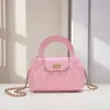 Bolso cuadrado pequeño de piel de cordero estilo Chanel con cadena de rombos, mini bolso de media luna portátil para hombro o mensajero