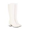 Comercio exterior botas divertidas de club nocturno charol sexy tacón alto tubo de acero botas de baile punta cuadrada botas negras botas altas