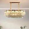 Luz de techo para sala de estar, luz de cristal francés, luz de alta gama y elegante para comedor, luz colgante principal para sala de estar de villa moderna