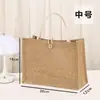 Bolsa Tote de Juta Linho Algodão Linho Personalizada Transfronteiriça com Logo Impresso