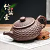 Tetera de arcilla púrpura Yixing, tetera Xishi puramente hecha a mano con filtro, juego de té de cerámica grande para uso doméstico de una persona