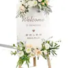 Celebración de Boda Banquete de Compromiso Letrero de Bienvenida Tablero KT Decoración Floral Artificial Arreglo de Flores Artificiales Ceremonia de Entrega Ambiente
