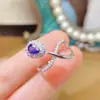 Anillo de Zafiro Natural Popular al por Mayor de Fábrica Plata S925 Incrustado con Piedra Principal 5*7 Fábrica de Joyería de Lujo Venta Directa