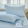 Fundas de almohada 100% algodón 48x74cm, juego de dos, para uso doméstico, funda interior individual de color liso de algodón puro para adulto