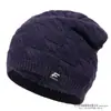 Gorro de Tricô Transfronteiriço Chapéu Masculino Chapéu de Lã Espessado com Forro de Fleece Proteção de Orelha Quente Outono e Inverno Chapéu para Frio Chapéu para Frio Circunferência Craniana Grande