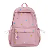 Mochila estilo coreano para estudiante universitaria, linda bordada, gran capacidad, para computadora, ligera, para estudiante de secundaria, mochila de viaje