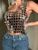 AYJ Europeu e Americano Amazon AliExpress Transfronteiriço Moda Feminina Cropped Tubo Acrílico Patchwork Feito à Mão Y21444