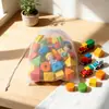 Bolsa de almacenamiento para juguetes de bebé, bolsa de malla transparente de nailon con cordón, herramienta para clasificar y organizar rompecabezas y bloques de construcción en casa