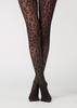 Medias con Estampado de Leopardo Sexy Retro Jacquard Pantimedias Piernas Hermosas Look Adelgazante Medias Medias Finas de Verano Negras para Mujer