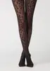 Leggings com Estampa de Leopardo Primavera e Verão Meias Pretas Meia-calça Preta com Estampa de Leopardo Emagrecedor Transfronteiriço