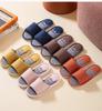 Pantuflas de Lino de Color Sólido para Hombre, Sandalias de Moda Gruesas para Interiores en Casa para Mujer, Venta al por Mayor Colores Dulces Transpirables