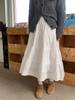 Falda Blanca de Pastel "Luna Blanca Cremosa" con Cintura Elástica Salada para Adelgazar, Corte A para Mujer