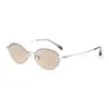 Gafas de Sol Semi-Rimadas de Titanio Puro 52 Montura Ovalada PJ75184 Estilo Old Money para Mujer Gafas de Sol con Protección UV MM98724 Modernas