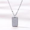 Elaine Jewelry S925 - Collar de plata de ley con incrustaciones de diamantes, diseño cuadrado, colgante sencillo de moda, estilo coreano, cadena de clavícula ligera y lujosa
