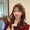 Diadema de Año Nuevo para niña con lazo, trenza de borlas, tocado rojo, orejas de peluche lindas, accesorios para el cabello para fotos