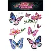Nuevas Pegatinas de Tatuaje Impermeables Transfronterizas 3 Mariposas Pequeñas Frescas Muñeca Clavícula Pegatinas de Tatuaje Rikamon Venta al por Mayor