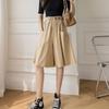 Culottes de pierna ancha para mujer Verano 2025 Nuevo Cintura alta Delgado Suelto Versátil Estilo coreano Pantalones medianos Shorts Culottes de cinco puntos