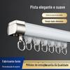 Cortina Track Pulley Quarto Liga de alumínio Monotrilho Pista Dupla Straight Top Side-mounted Thicked Curtain Rod Straight Track Cortina Slide