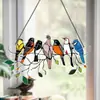 Decoração de Moda para Casa Painel Acrílico Multicolor Criativo Janela Parede Penduráveis Pássaros Vitral Apanhador de Sol Artesanato