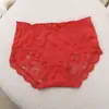 Tanga Sexy de Color Sólido con Ribete de Encaje Ajustado a la Cadera Transpirable Cómodo para Mujer Cintura Media Moño Entrepierna Extendida