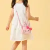 Bolso de Mano Bordado de Gatito de Dibujos Animados para Niñas, Estilo Princesa con Lazo, Bolso Cruzado Infantil Lindo y Elegante