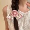 Horquilla con lazo de flor de camelia de verano, dulce y suave, estilo Chanel, con encaje superior, accesorios para el cabello para mujer