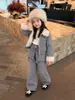 Conjunto Espeso para Niñas Otoño e Invierno 26 Estilos Nuevos Chaqueta Deportiva Elegante Cálida para Niños Pantalones Deportivos Forrados de Felpa para Bebé Invierno