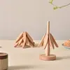 Posavasos Creativo Plegable de Madera Maciza Haya Sapri Nogal Negro Pad Aislante Térmico de Alta Temperatura Adornos Árbol