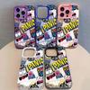 Capa de Celular Monstro Excêntrico Ipanic Estilo Graffiti Americano para iPhone 16, Estilo de Rua Hip-Hop, Capa Dura à Prova de Choque para Apple 17