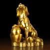 Figura de Perro de la Fortuna de Cobre, Adorno del Perro del Zodíaco para Llenar la Esquina Noroeste, Proteger el Hogar y Ahuyentar al Espíritu Maligno