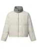 FORN3 Chaqueta de Plumas Nueva de Otoño Cuello Alto Cortavientos Cuadros Acolchado Ligera Versátil Ropa Exterior Cálida Casual para Hombre