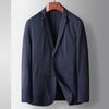 Terno Casual Masculino Primavera/Verão 2025 Fino Não Amassa Cor Sólida Leve Luxo Seda de Leite Blazer Casual para Homens Jovens e de Meia-Idade