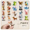 20 Peças de Ímãs de Geladeira Magnéticos Macios de Animais 3D Originais, Adesivos Magnéticos de Desenho Animado Fofos Transfronteiriços, Não Infratores, Adesivos Magnéticos à Prova d'Água