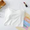 Camisola estilo pintura al óleo para mujer, Espalda descubierta sexy, Versión coreana, Top base sin costuras con almohadillas en el pecho, Ropa interior para mujer