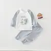 Ropa de Otoño para Bebé con Dinosaurios, Cintura Alta para Protección de la Barriga, Pantalones de Otoño, Algodón Puro, Ropa Interior de Primavera y Otoño para Bebé, Ropa Base