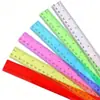 Régua de plástico colorida de 30CM escala dupla escala de alta definição régua transparente colorida régua