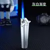 Encendedor inflable creativo a prueba de viento de alto valor de color degradado de llama azul, encendedor compacto de regalo para damas, encendedor de cigarrillos al por mayor
